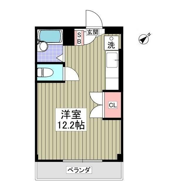 フェリオ毛呂山(ワンルーム/4階)の間取り写真