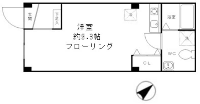 M.FLAT(ワンルーム/1階)の間取り写真