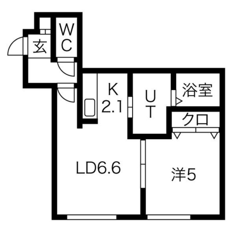 GENTILE(1LDK/2階)の間取り写真