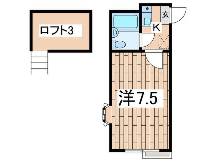 OKKO RARA桜ヶ丘(1K/2階)の間取り写真