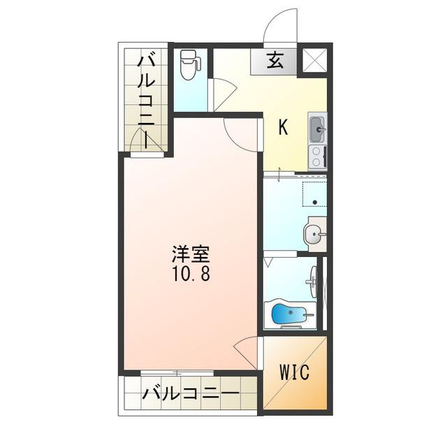フジパレス西加賀屋V番館(1K/1階)の間取り写真