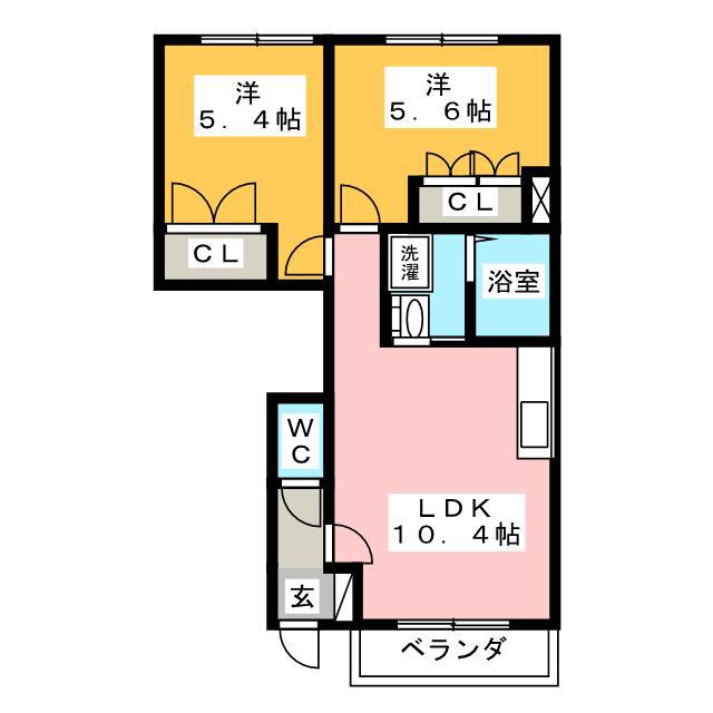 カーサ・プロニティ(2LDK/1階)の間取り写真