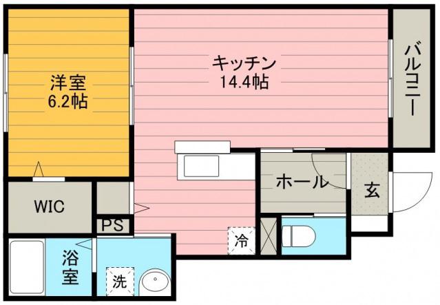 コンフォートグレイスC(1LDK/1階)の間取り写真