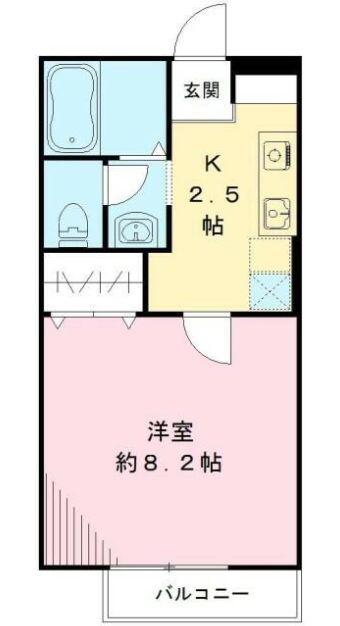 ブランドール千歳(1K/2階)の間取り写真