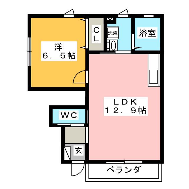 アレンデール(1LDK/1階)の間取り写真