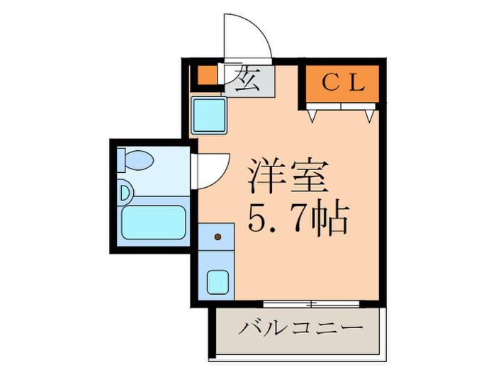 ヴィヴレコート(ワンルーム/2階)の間取り写真