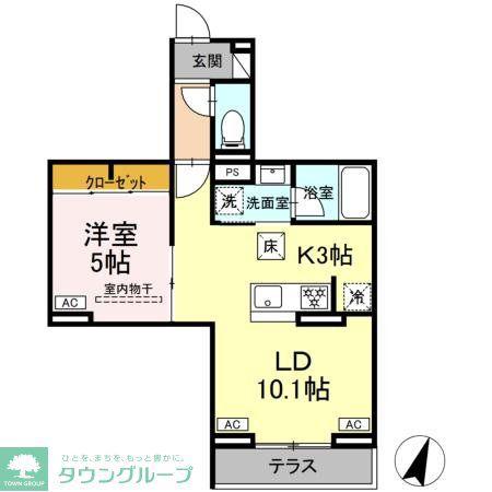 セレスティア中央 II(1LDK/1階)の間取り写真