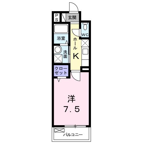 カーサミーオ(1K/2階)の間取り写真
