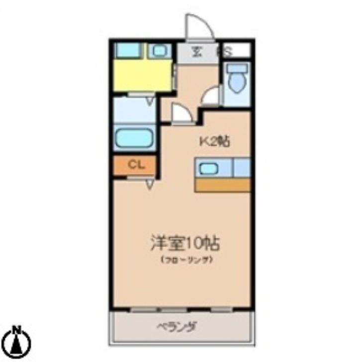 エターナル(ワンルーム/3階)の間取り写真