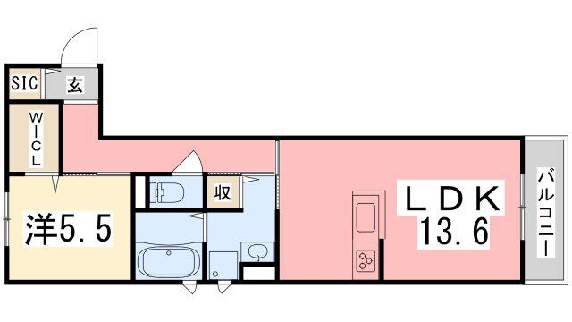 おたふく荘(1LDK/2階)の間取り写真