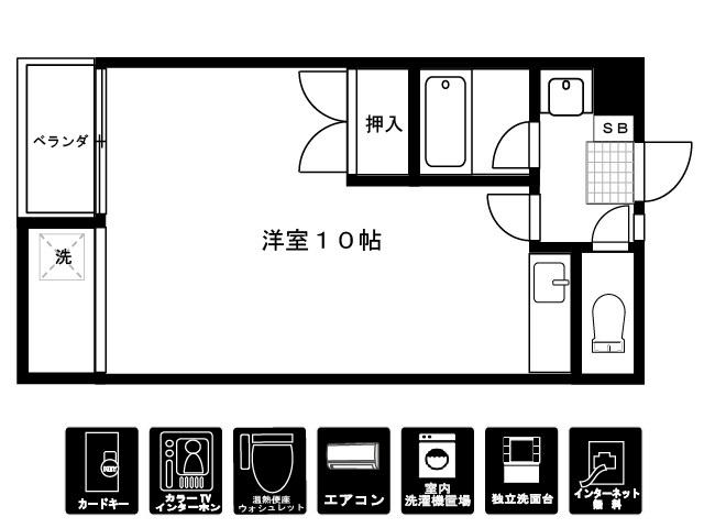 グリンヴィラ上関B1(ワンルーム/3階)の間取り写真