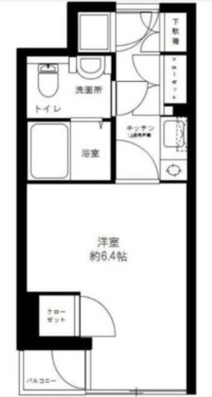 メイクスデザイン白金台(1K/1階)の間取り写真