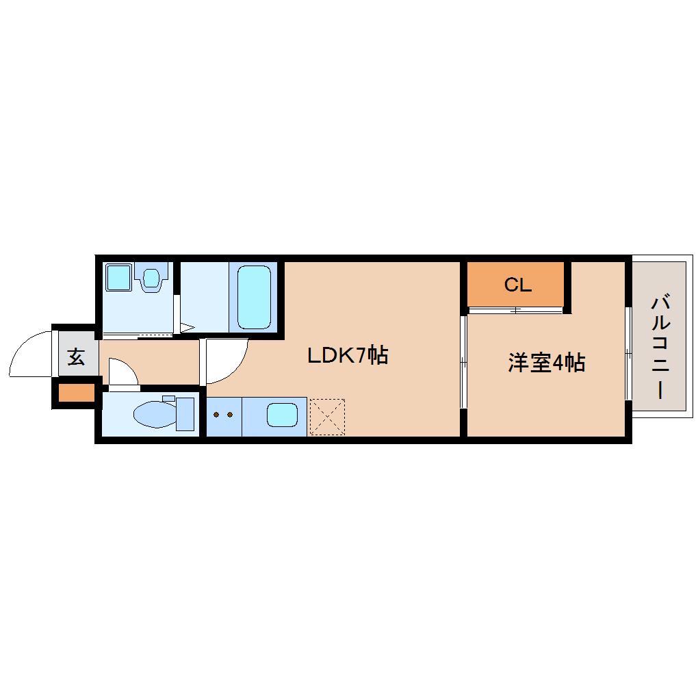 シェルグランデ六丁目(1LDK/6階)の間取り写真