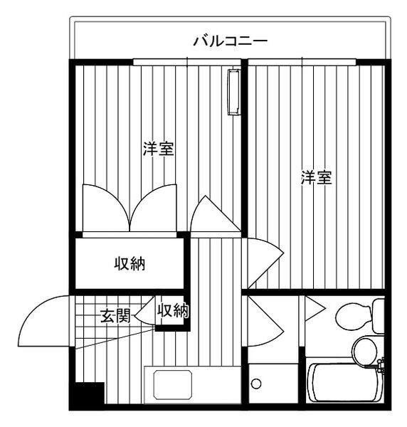 ミュージアムコンド百合ヶ丘(2K/1階)の間取り写真
