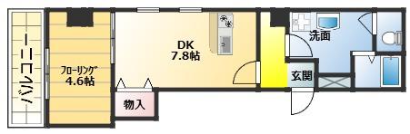 パークヒルズ平井(1DK/2階)の間取り写真