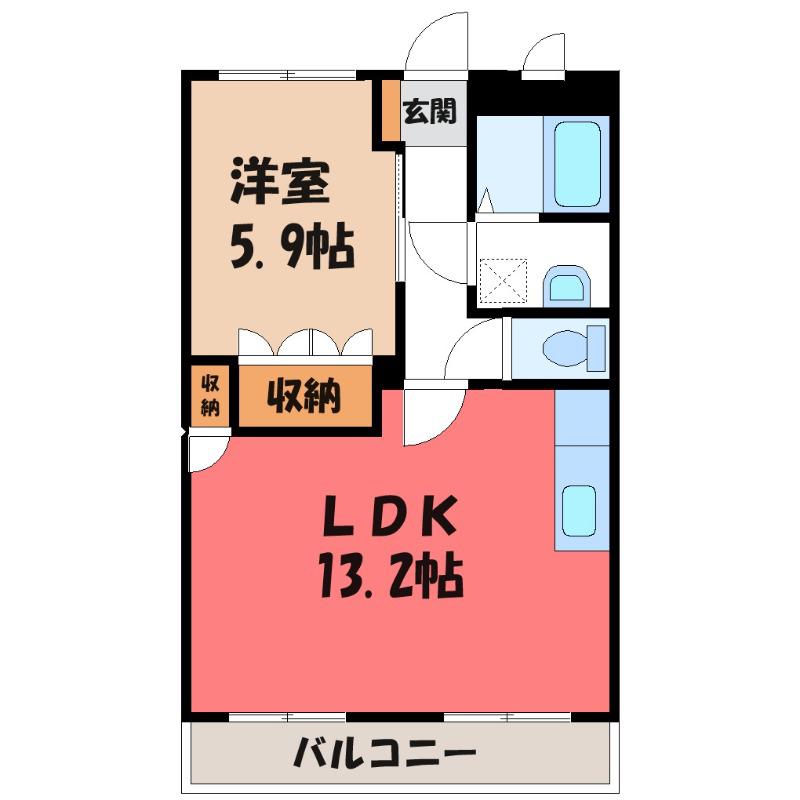 ドリームヒル(1LDK/1階)の間取り写真