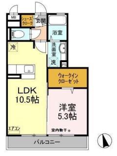 シュエットアビタ(1LDK/2階)の間取り写真