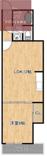 フリーディオ今里(1LDK/2階)の間取り写真