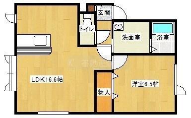 メディウス(1LDK/2階)の間取り写真