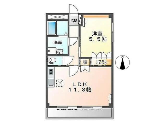 プラネットスクエア(1LDK/1階)の間取り写真