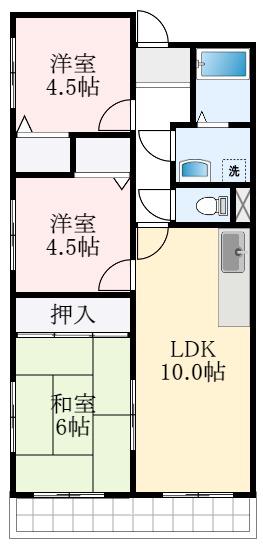 レジデンス佃(3LDK/4階)の間取り写真