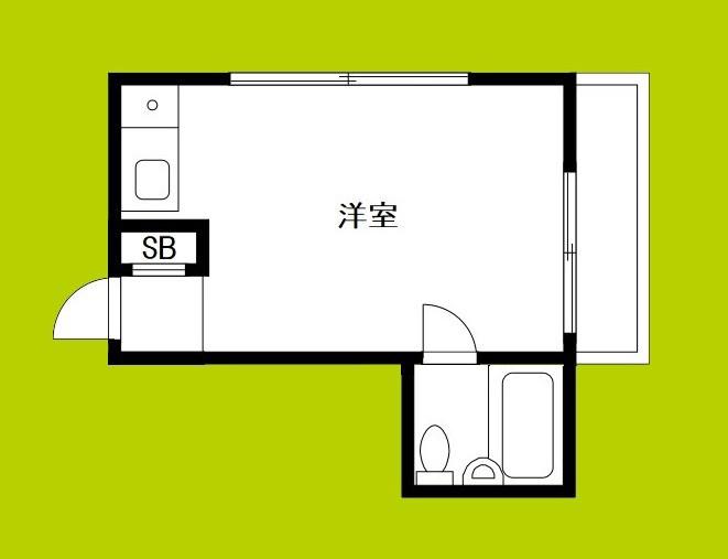 LBアパートメント(ワンルーム/5階)の間取り写真