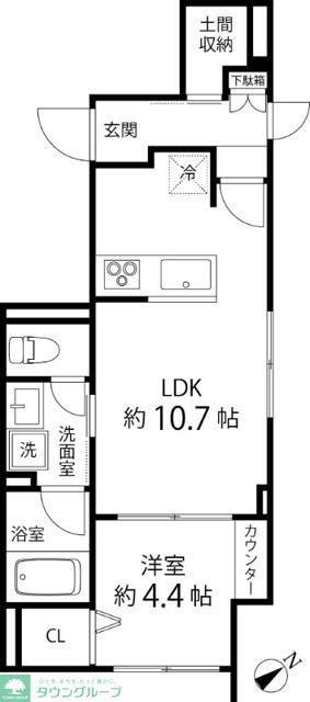 TS GARDEN荻窪(1LDK/3階)の間取り写真