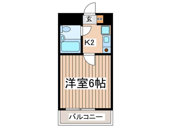 レールサイドヒルズ(1K/2階)の間取り写真