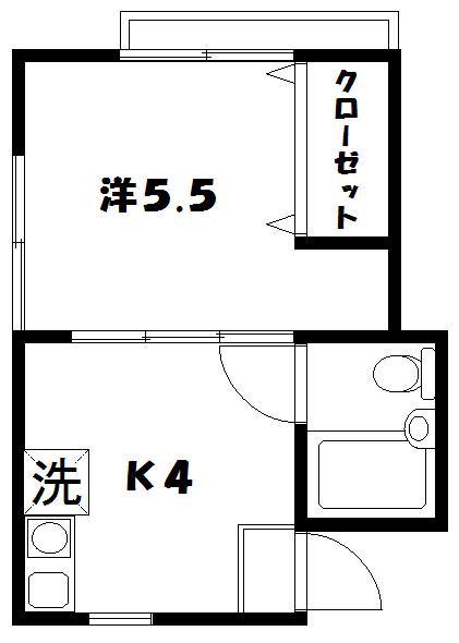 コーポリラ阿佐谷(1K/1階)の間取り写真