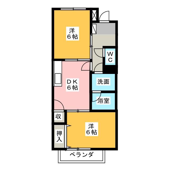 メゾン瑞浪II(2DK/2階)の間取り写真