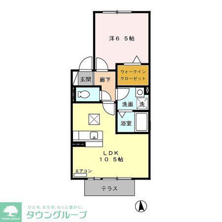 グランディール(1LDK/1階)の間取り写真