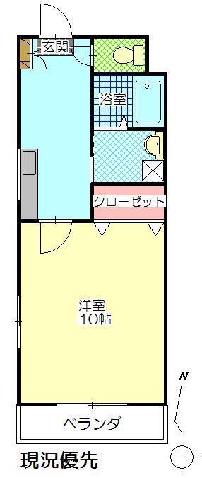 パステルハイム(1K/2階)の間取り写真