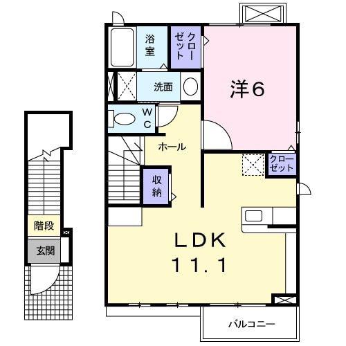 AIRY HOUSE(1LDK/2階)の間取り写真