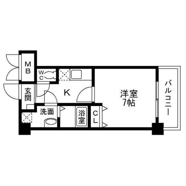 オーク南茨木(1K/5階)の間取り写真