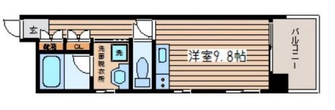 J-CITY紙屋町(ワンルーム/4階)の間取り写真