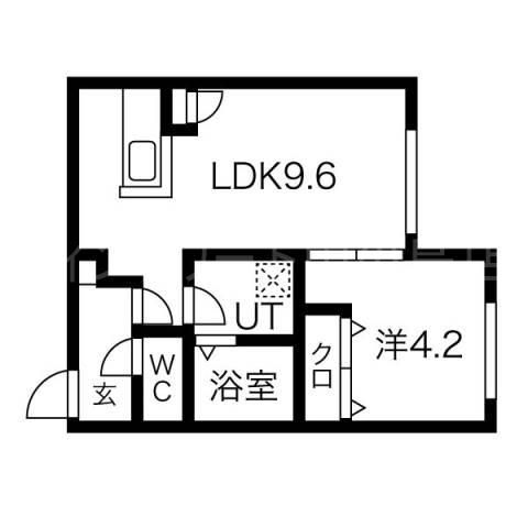 OAZO菊水(1LDK/1階)の間取り写真