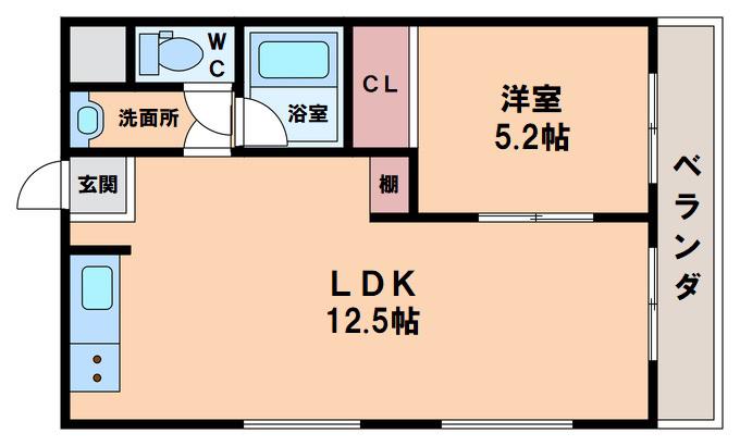 プラネットハイツ(1LDK/2階)の間取り写真