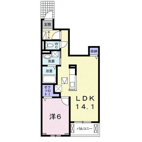 VALORE(1LDK/1階)の間取り写真