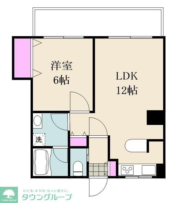 ベルセゾン行徳(1LDK/1階)の間取り写真