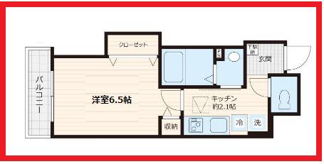 ジーエルガーデン町屋(1K/1階)の間取り写真