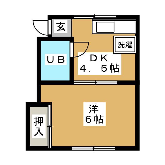 壱番館B(1K/2階)の間取り写真