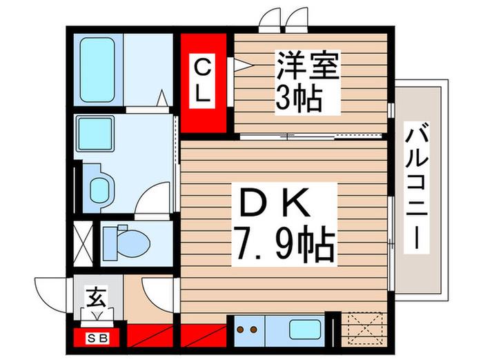 モアニおおたか(1DK/1階)の間取り写真