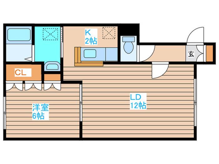 フィオーレ白石B(1LDK/2階)の間取り写真