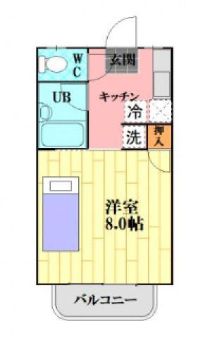 カルチェラタンC棟(1K/1階)の間取り写真