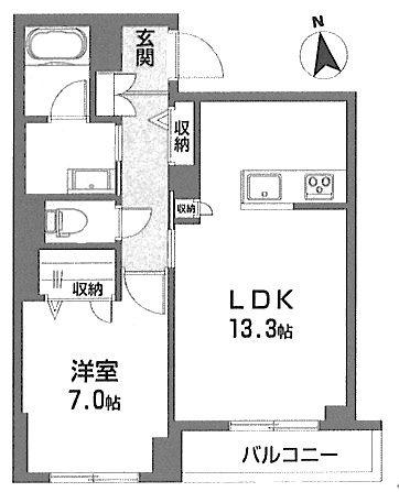 ベリテ常盤台(1LDK/2階)の間取り写真