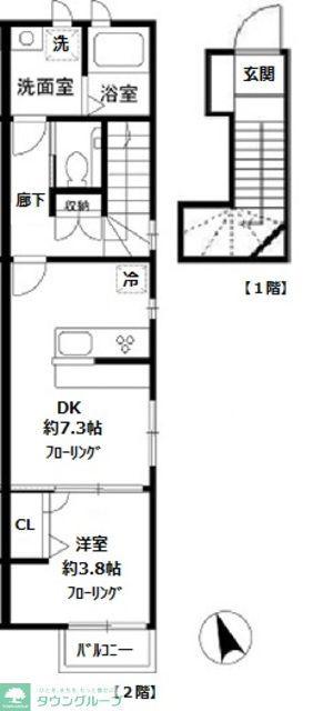 フェリーチェ(1DK/2階)の間取り写真