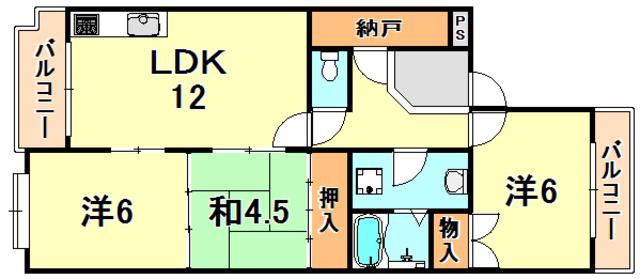 ドエルアズマ(3LDK/1階)の間取り写真
