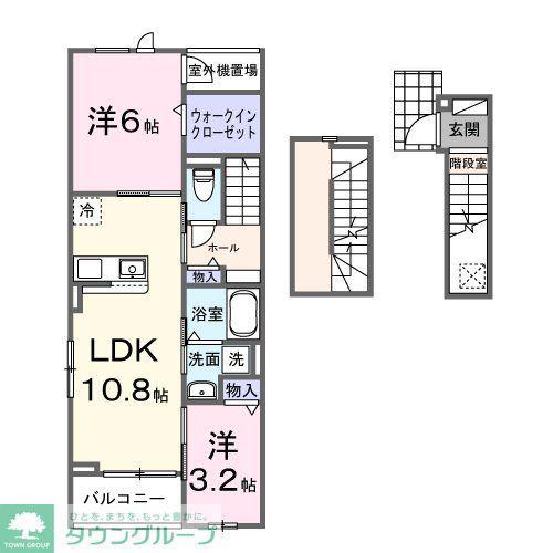 ヒカルサ狭山広瀬台ノース(2LDK/3階)の間取り写真