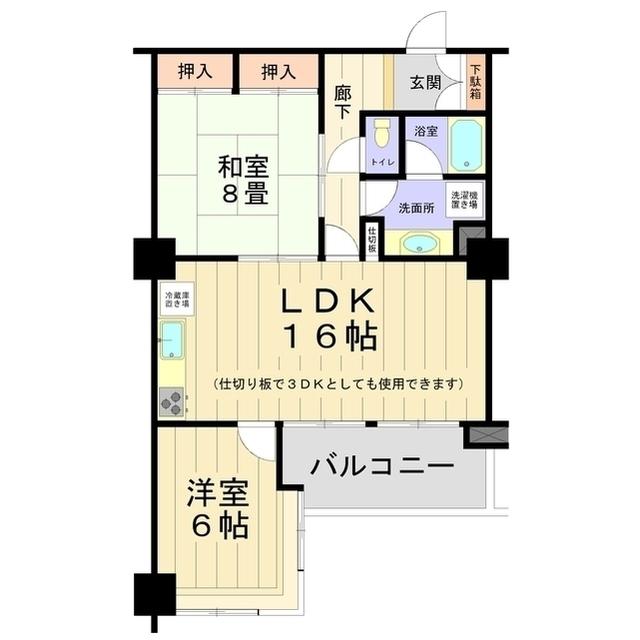 シフォン(2LDK/1階)の間取り写真