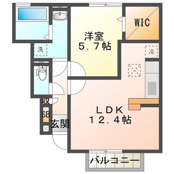 セジュールKT(1LDK/1階)の間取り写真